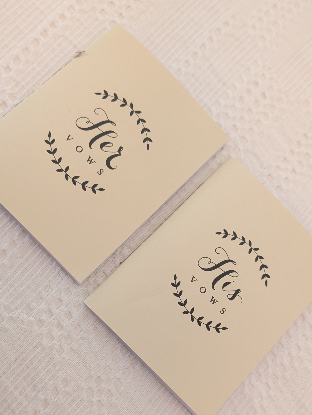 Her & His Vows Booklets - Cream Wedding Vow Books